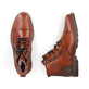 Bottes à lacets Rieker marron pour homme 13704-24 en cuir lisse. Chaussure vue de dessus, couchée.