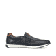 Blaue Rieker Herren Slipper 11962-14 mit einem Gummizug sowie Komfortweite G 1/2. Schuh Innenseite.