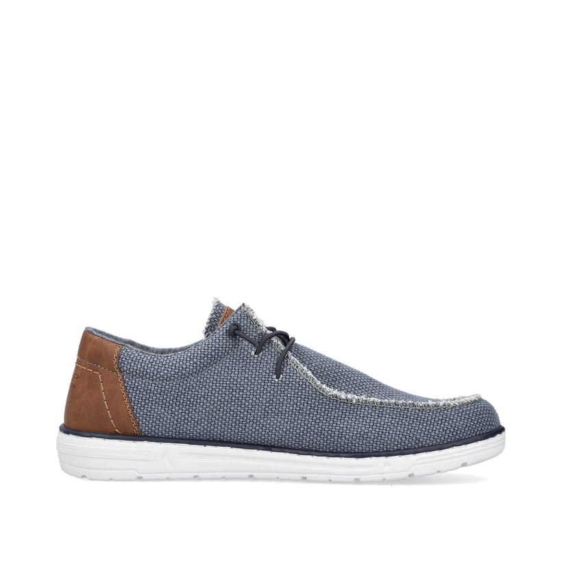 Chaussons Rieker bleus pour homme 08600-12 avec bande élastique. Intérieur de la chaussure.
