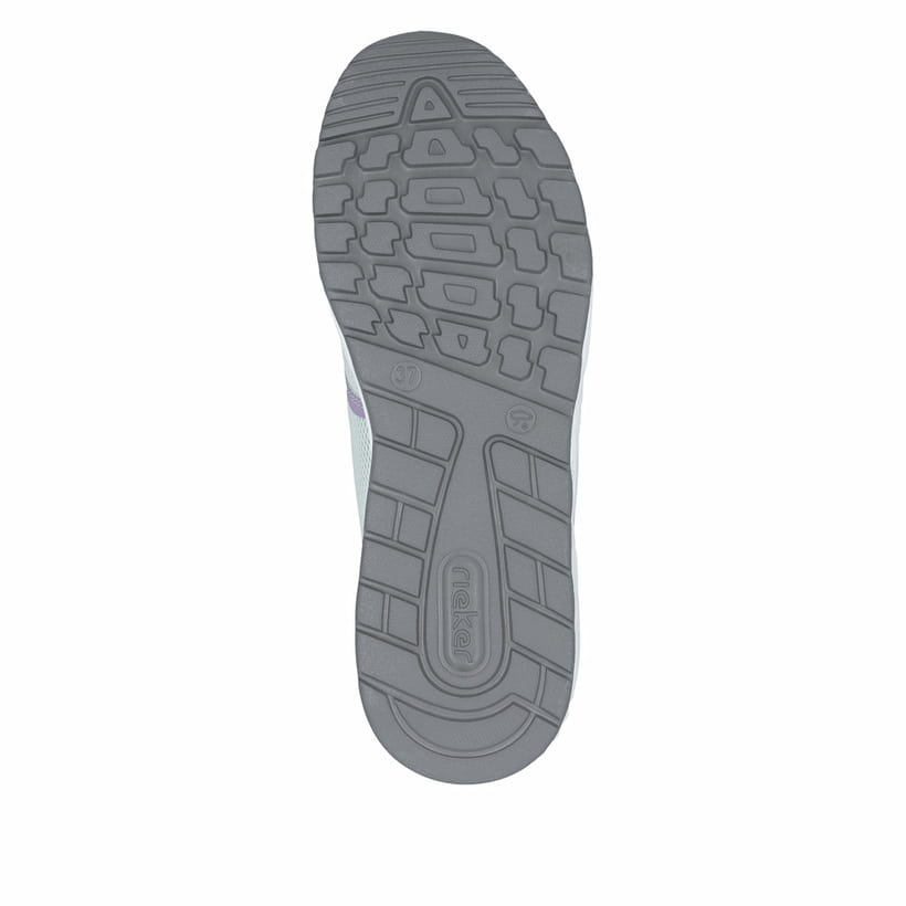Grüne vegane Rieker Damen Slipper N5258-52 mit Gummizug sowie Komfortweite G. Schuh Laufsohle.