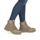 Bottes à lacets Rieker beiges pour femme W2176-64 avec semelle Fiber-Grip. Chaussure au pied.