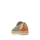 Grüne Rieker Herren Slipper B5276-54 mit einem Gummizug sowie Komfortweite G 1/2. Schuh von hinten.