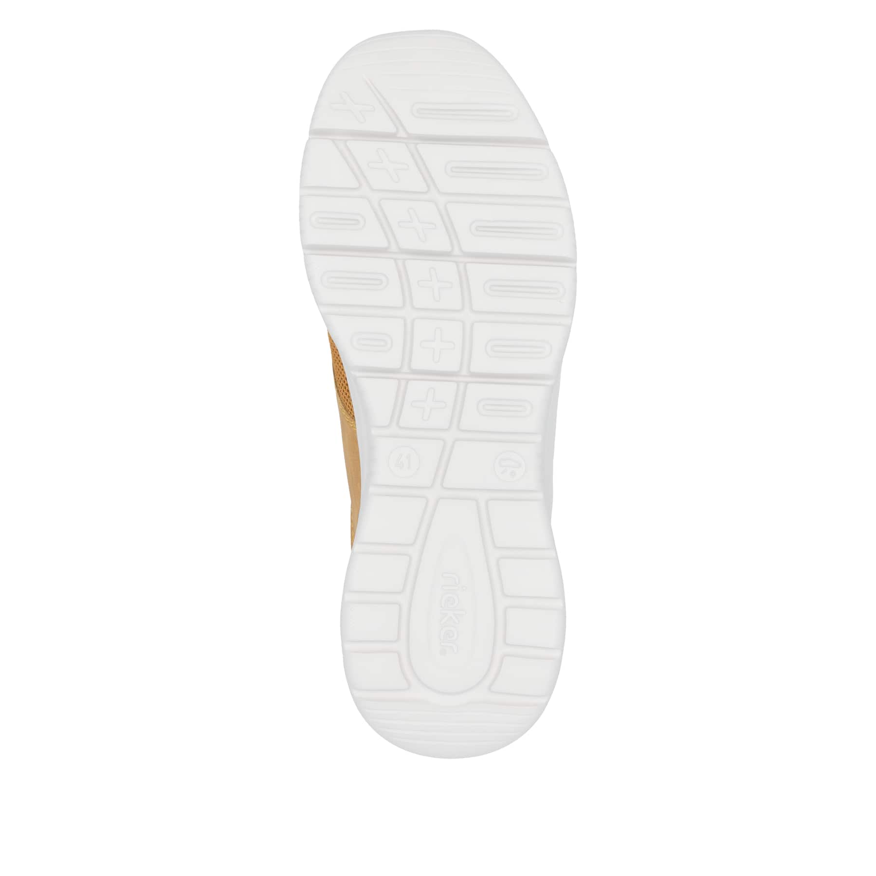 Gelbe Rieker Herren Slipper B7371-68 mit einem Gummizug sowie Komfortweite G 1/2. Schuh Laufsohle.