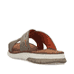 Beige Rieker Herren Pantoletten 25250-64 mit der Komfortweite G. Schuh von hinten.