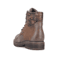 Braune Rieker Damen Schnürstiefel 94712-25 mit wasserabweisender TEX-Membran. Schuh von hinten.
