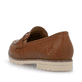 Braune Rieker Damen Loafer 45300-24 mit Gummizug sowie schmaler Passform E 1/2. Schuh von hinten.