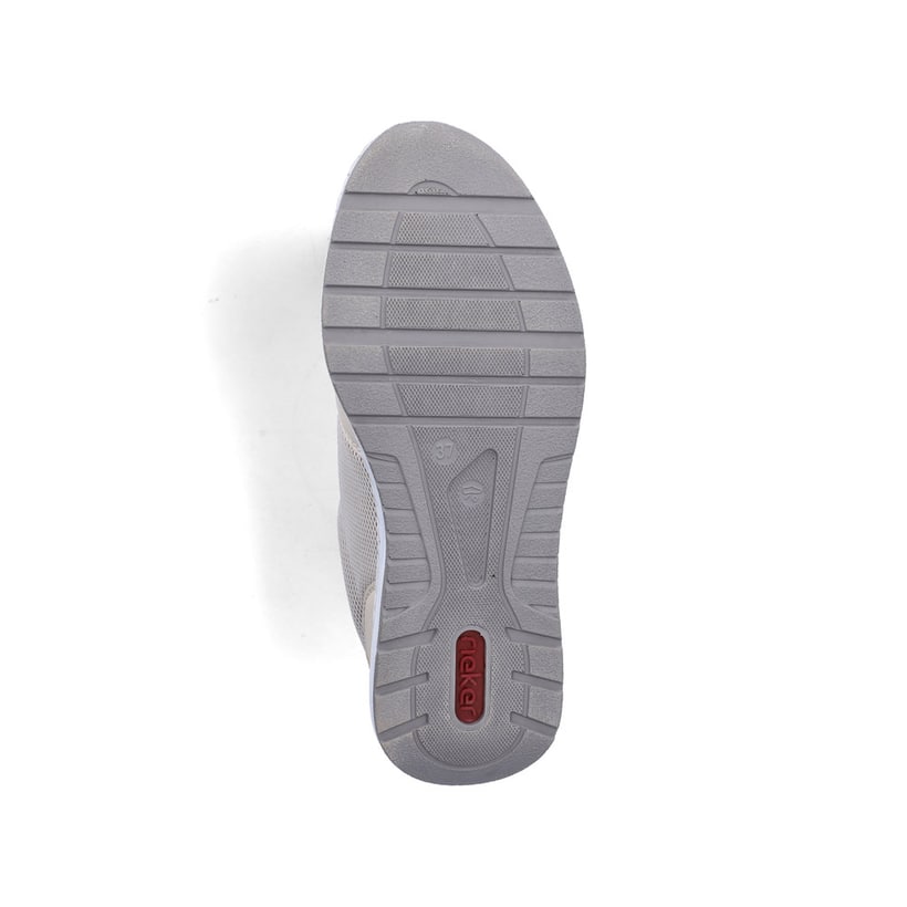 Beige Rieker Damen Sneaker Low 53101-60 mit Reißverschluss sowie Extraweite H. Schuh Laufsohle.