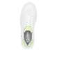Weiße Rieker Damen Sneaker Low W2300-80 mit einer Schnürung. Schuh von oben.