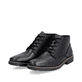 Schwarze Rieker Herren Schnürstiefel 33207-00 aus Glattleder mit einer Schnürung. Schuhpaar seitlich schräg.