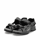 Graue Rieker Herren Trekkingsandalen 26955-42 mit einem Klettverschluss. Schuhpaar seitlich schräg.