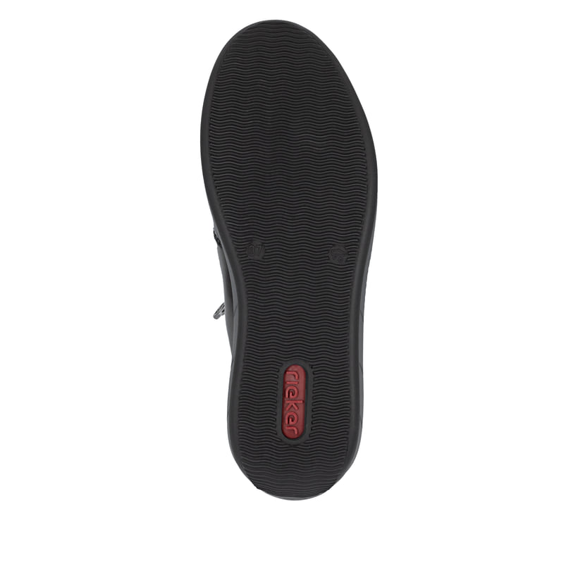 Baskets basses Rieker marron pour femme N1100-25 en cuir lisse. Semelle extérieure de la chaussure.