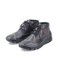 
Marineblaue Rieker Damen Schnürschuhe 55002-14 mit einer sehr leichten Sohle. Schuhpaar schräg.