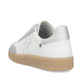 Weiße Rieker Damen Sneaker Low W2200-84 mit einer Schnürung. Schuh von hinten.