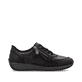 Baskets basses Rieker marron pour femme N1100-25 en cuir lisse. Chaussure vue de l'arrière.