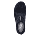 Blaue Rieker Damen Slipper 51556-14 mit einem Elastikeinsatz. Schuh von oben.
