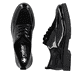 Chaussures à lacets Rieker noires pour femme 45500-00. Chaussure vue de dessus, couchée.
