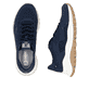Blaue waschbare Rieker Herren Sneaker Low U1302-14 mit einer Schnürung. Schuh von oben, liegend.