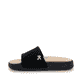 Schwarze Rieker Damen Pantoletten W3250-00 mit flexibler und ultraleichter Sohle. Schuh Außenseite.