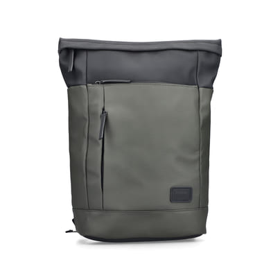 Rieker Rucksack H5101-54 in Grün mit Reißverschluss, gepolstertem Laptopfach und größenverstellbaren Schultergurten. Vorderseite.