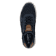 Baskets basses Rieker bleues pour homme 37029-14 avec détails marrons. Semelle extérieure de la chaussure.