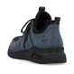 
Königsblaue Rieker Damen Slipper M4970-14 mit einer schockabsorbierenden Sohle. Schuh von hinten