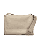 Rieker Handtasche H1656-60 in Beige mit Puschel an der Seite, Reißverschluss und Handyfach. Rückseite.