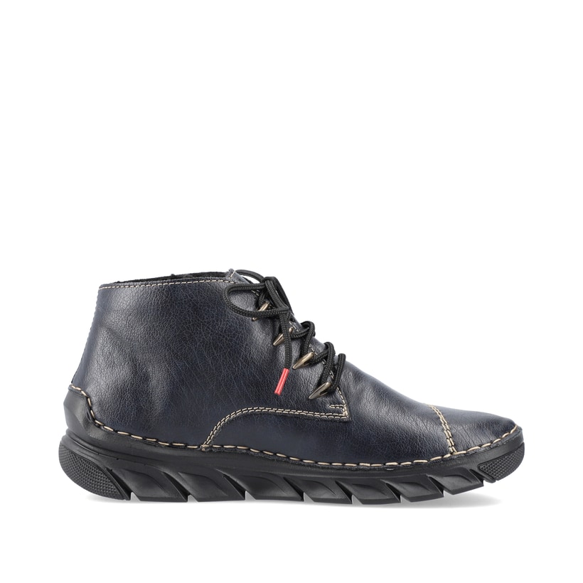 Marineblaue Rieker Damen Schnürschuhe 55002-14 mit einer sehr leichten Sohle. Schuh von hinten
