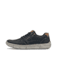 Stahlblaue Rieker Herren Schnürschuhe 04003-14 mit braunen Details. Schuh Außenseite.