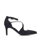 Schwarze Rieker Pumps 41153-00 mit einer griffigen Sohle. Schuh Innenseite.