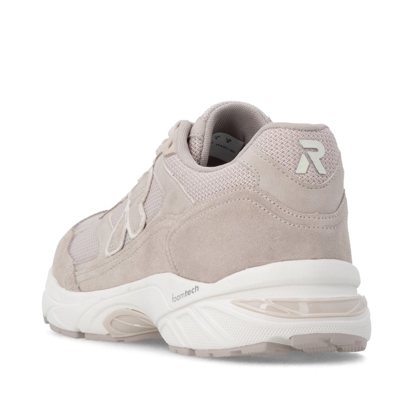 Beige Rieker Sport Damen Sneaker Low W4201-60. Schuh von hinten.
