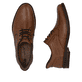 Braune Rieker Herren Slipper 10353-24 mit easy Hineinschlüpf-Möglichkeit. Schuh von oben, liegend.