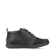 Champagnerfarbene Rieker Damen Slipper 487C0-60 mit einem Klettverschluss. Schuh Außenseite gespiegelt.
