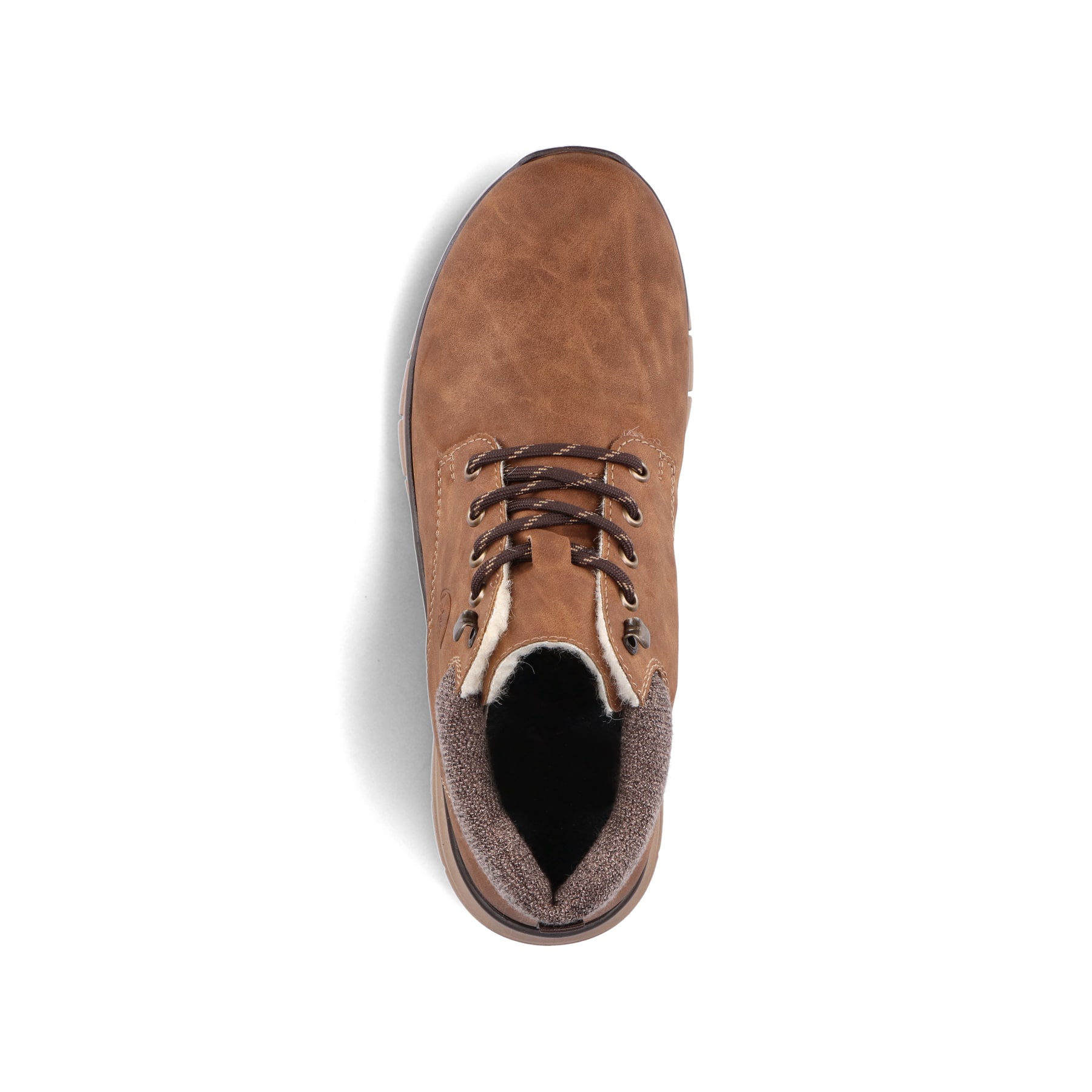 Zimtbraune Rieker Herren Schnürstiefel B5632-24 mit einer schockabsorbierenden Sohle. Schuh von oben