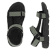 Grüne waschbare Rieker Herren Trekkingsandalen 20805-54 mit Klettverschluss. Schuh von oben, liegend.