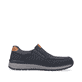 Dunkelblaue Rieker Herren Slipper B9062-15 mit einer schockabsorbierenden Sohle. Schuh Innenseite