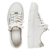 Weiße Rieker Damen Sneaker Low N5932-80 mit einem Reißverschluss. Schuh von oben, liegend.