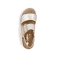 Beige Rieker Keilsandaletten 69260-60 mit trendigen Schnalle. Schuh von oben.