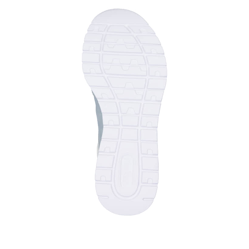 Baskets basses Rieker bleues pour femme M6071-12 avec bande élastique. Semelle extérieure de la chaussure.