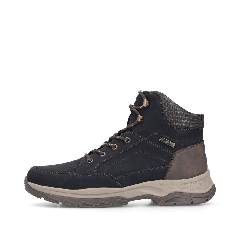 Schwarze Rieker Herren Schnürstiefel 30212-00 mit wasserabweisender TEX-Membran. Schuh Außenseite.