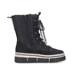 Vegane, schwarze Rieker Damen Kurzstiefel Y6380-00 mit einem Reißverschluss. Schuh Innenseite.