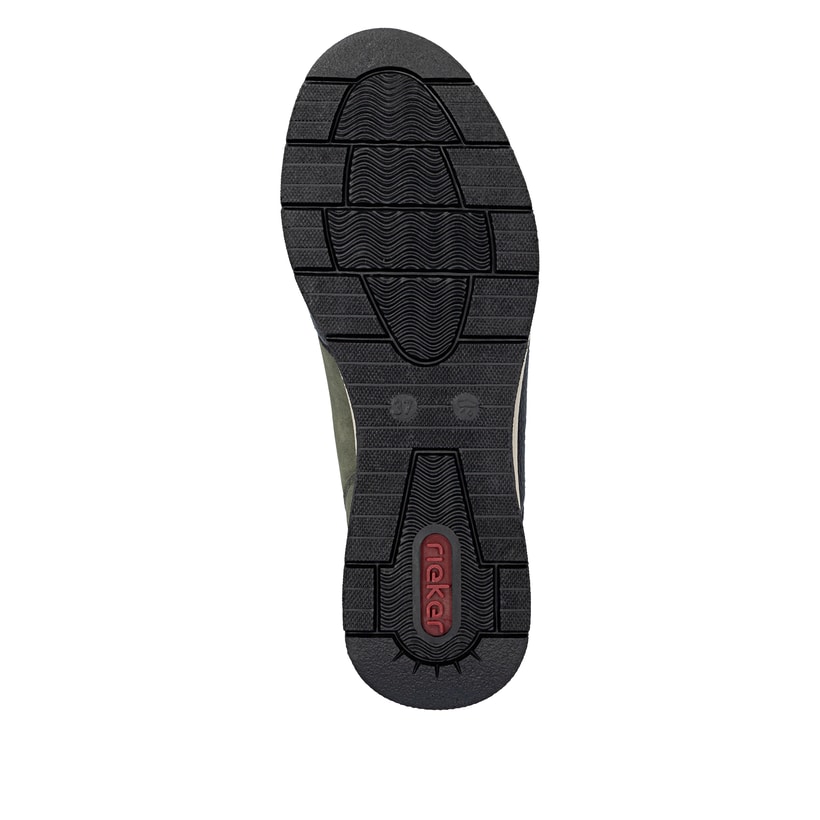 Grüne Rieker Damen Sneaker High N9362-54 mit Reißverschluss sowie Komfortweite G. Schuh Laufsohle.