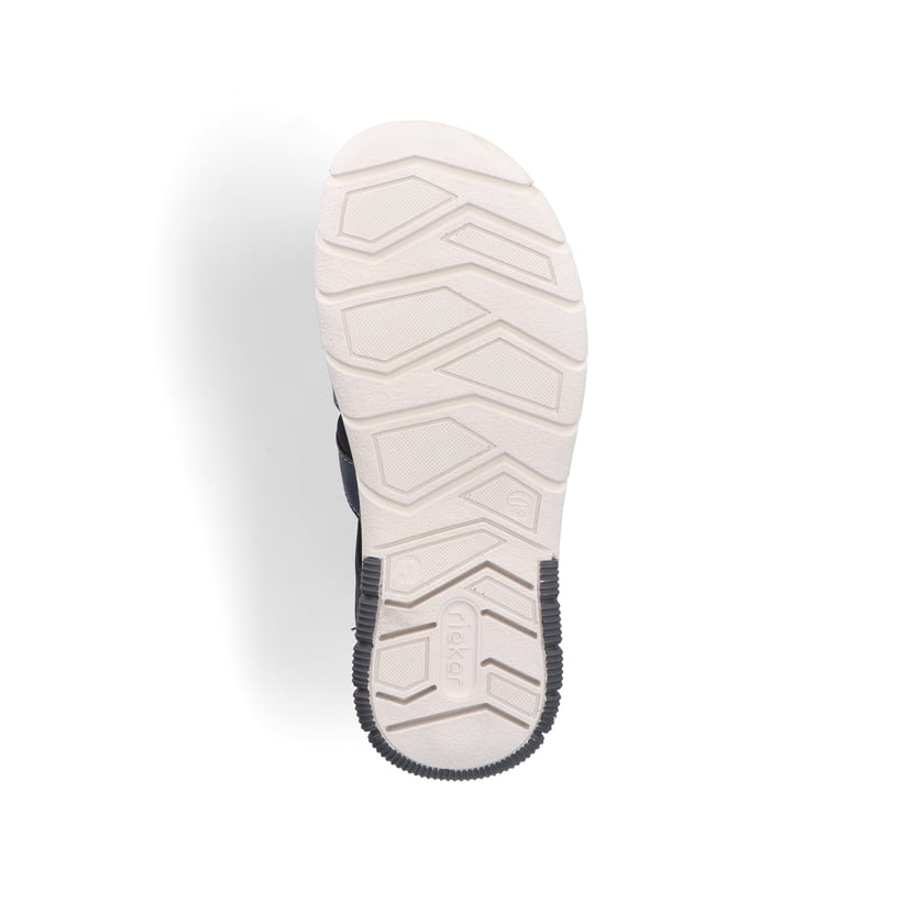 Stahlblaue Rieker Herren Trekkingsandalen 25246-14 mit einem Klettverschluss. Schuh Laufsohle.
