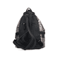 Rieker Rucksack H1055-96 in Metallic mit Textprint, Reißverschluss, Handyfach und praktischem Karabiner. Rückseite.