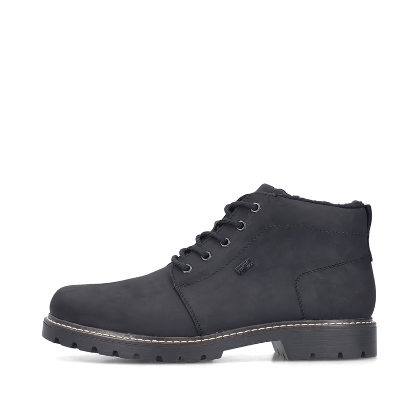 Schwarze Rieker Herren Schnürstiefel 39831-00 aus Rauleder. Schuh Außenseite.