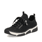 Urbanschwarze Rieker Damen Slipper 45957-00 mit einer schockabsorbierenden Sohle. Schuh Innenseite