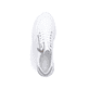 Weiße Rieker Damen Sneaker Low N8321-80 mit Reißverschluss sowie Komfortweite G. Schuh von oben.