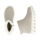 Beige Rieker Damen Kurzstiefel W2070-62 aus Glattleder mit einem Reißverschluss. Schuh von oben, liegend.