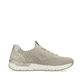 Beige vegane Rieker Damen Sneaker Low 58953-64 mit einem Gummizug. Schuh Innenseite.