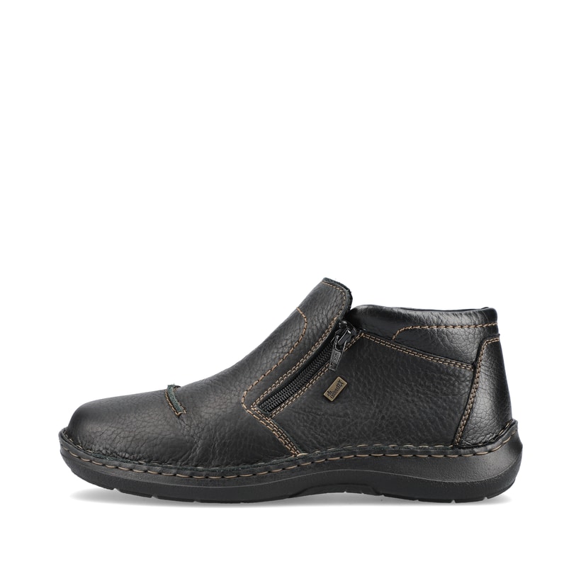 
Graphitschwarze Rieker Herren Slipper 03072-00 mit einer schockabsorbierenden Sohle. Schuh Außenseite