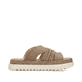 Beige Rieker Damen Pantoletten 61589-62 mit modischen Flechtelementen. Schuh Innenseite.